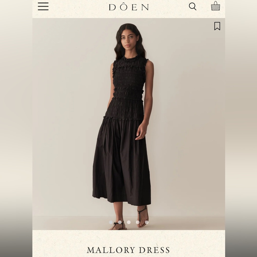 Doen Black Mallory Midi Dress